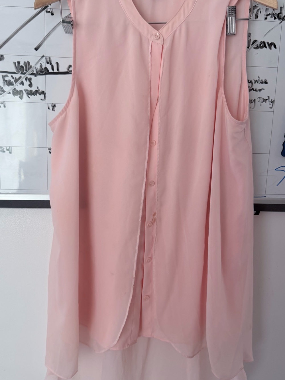 Alfani Sleeveless V-Neck Button-Front Tunic in Light Pink